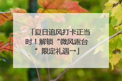 夏日追风打卡正当时！解锁“微风露台”限定礼遇→