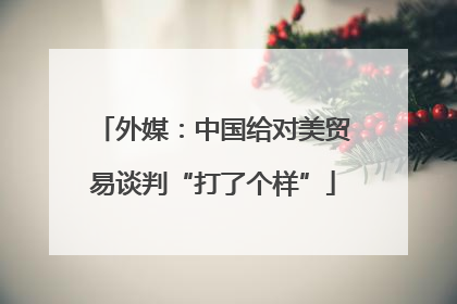 外媒：中国给对美贸易谈判“打了个样”