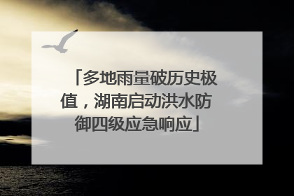 多地雨量破历史极值，湖南启动洪水防御四级应急响应