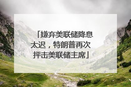 嫌弃美联储降息太迟，特朗普再次抨击美联储主席