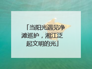 当阳光遇见净滩巡护，湘江泛起文明的光