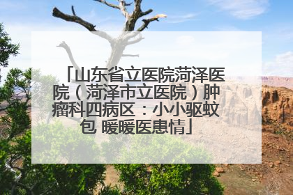 山东省立医院菏泽医院（菏泽市立医院）肿瘤科四病区：小小驱蚊包 暖暖医患情