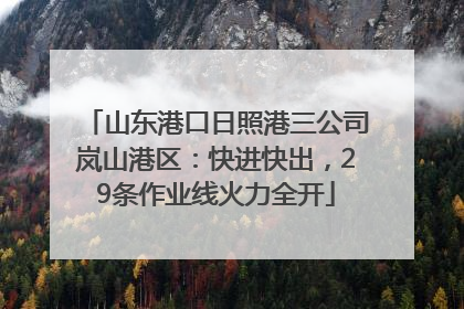 山东港口日照港三公司岚山港区：快进快出，29条作业线火力全开