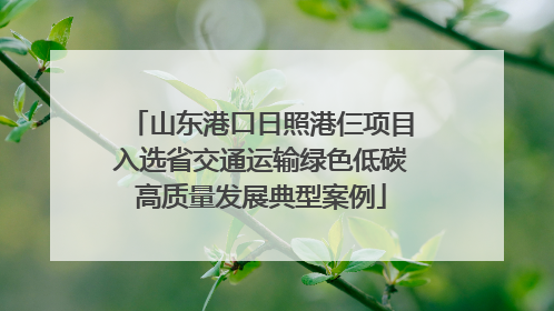 山东港口日照港仨项目入选省交通运输绿色低碳高质量发展典型案例