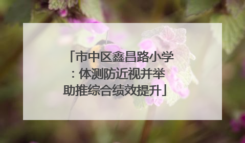市中区鑫昌路小学：体测防近视并举 助推综合绩效提升