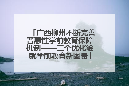 广西柳州不断完善普惠性学前教育保障机制——三个优化绘就学前教育新图景