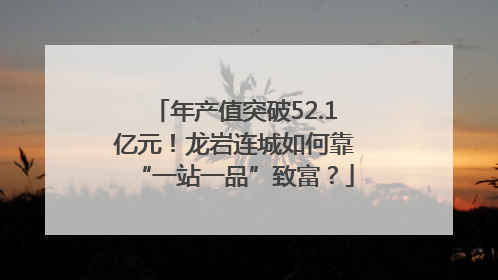 年产值突破52.1亿元！龙岩连城如何靠“一站一品”致富？