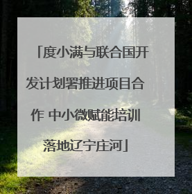 度小满与联合国开发计划署推进项目合作 中小微赋能培训落地辽宁庄河