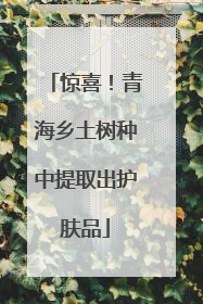 惊喜！青海乡土树种中提取出护肤品