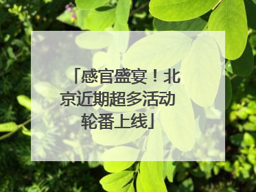 感官盛宴！北京近期超多活动轮番上线