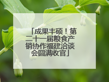 成果丰硕！第二十一届粮食产销协作福建洽谈会圆满收官