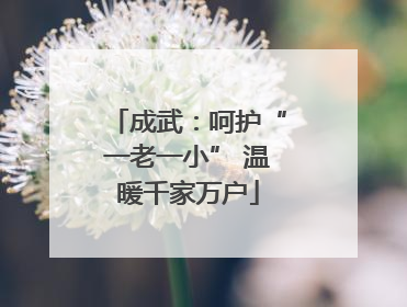 成武：呵护“一老一小” 温暖千家万户