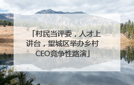 村民当评委，人才上讲台，望城区举办乡村CEO竞争性路演