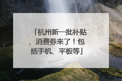杭州新一批补贴、消费券来了！包括手机、平板等