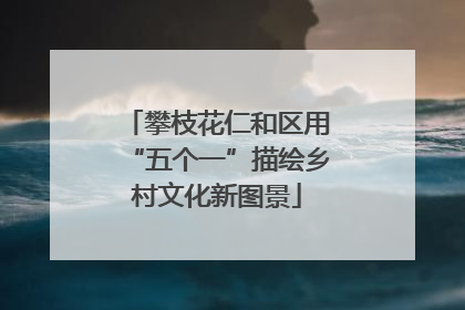 攀枝花仁和区用“五个一”描绘乡村文化新图景