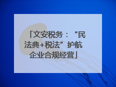 文安税务：“民法典+税法”护航企业合规经营