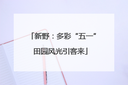 新野：多彩“五一” 田园风光引客来