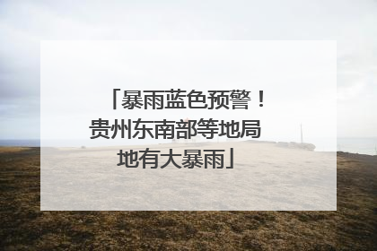 暴雨蓝色预警！贵州东南部等地局地有大暴雨