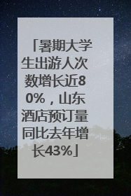 暑期大学生出游人次数增长近80%，山东酒店预订量同比去年增长43%
