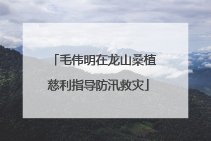 毛伟明在龙山桑植慈利指导防汛救灾