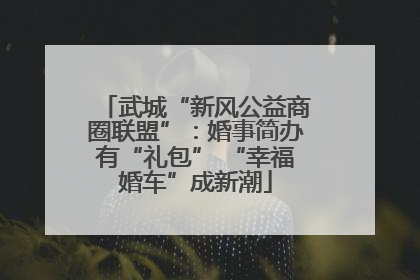 武城“新风公益商圈联盟”：婚事简办有“礼包” “幸福婚车”成新潮