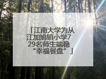 江南大学为从江加鸠镇小学729名师生端稳“幸福餐盘”