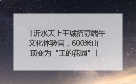 沂水天上王城招募端午文化体验官，600米山顶变为“王的花园”