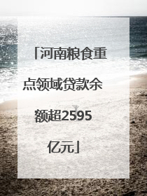 河南粮食重点领域贷款余额超2595亿元