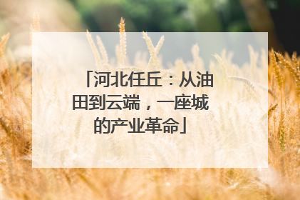 河北任丘：从油田到云端，一座城的产业革命