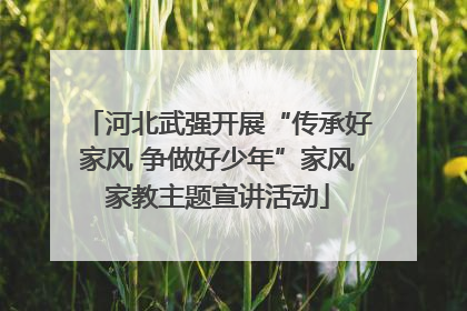 河北武强开展“传承好家风 争做好少年”家风家教主题宣讲活动