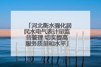 河北衡水强化居民水电气表计量监督管理 切实提高服务质量和水平