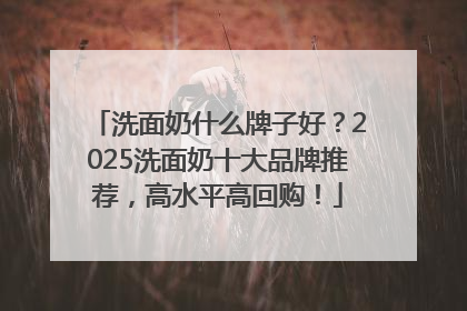 洗面奶什么牌子好？2025洗面奶十大品牌推荐，高水平高回购！
