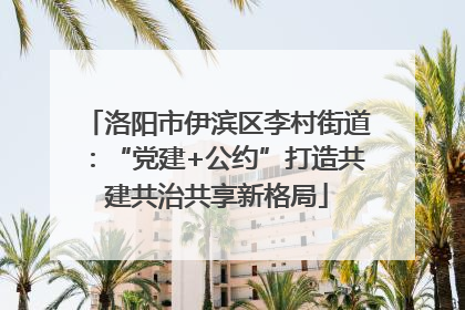 洛阳市伊滨区李村街道：“党建+公约”打造共建共治共享新格局
