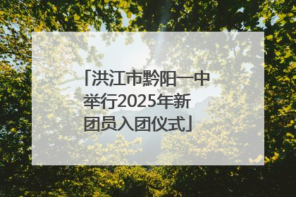 洪江市黔阳一中举行2025年新团员入团仪式