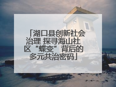 湖口县创新社会治理 探寻海山社区“蝶变”背后的多元共治密码