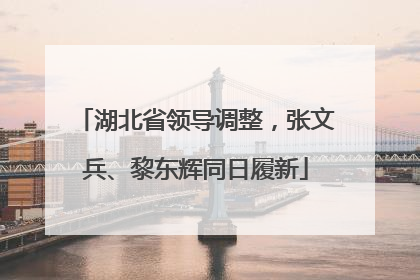 湖北省领导调整，张文兵、黎东辉同日履新
