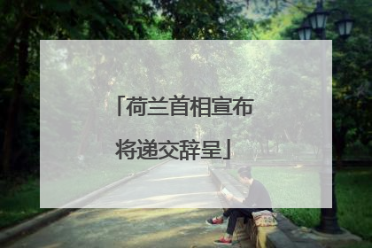 荷兰首相宣布将递交辞呈