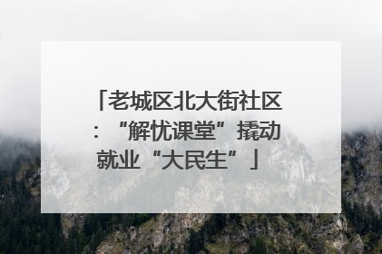 老城区北大街社区：“解忧课堂”撬动就业“大民生”