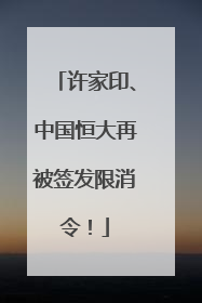 许家印、中国恒大再被签发限消令！