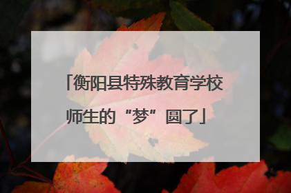 衡阳县特殊教育学校师生的“梦”圆了