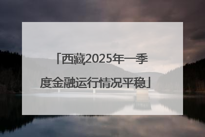 西藏2025年一季度金融运行情况平稳