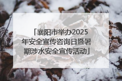 襄阳市举办2025年安全宣传咨询日暨暑期涉水安全宣传活动