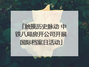 触摸历史脉动 中铁八局房开公司开展国际档案日活动