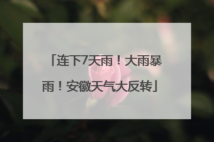 连下7天雨！大雨暴雨！安徽天气大反转