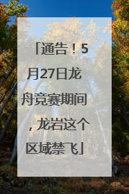通告！5月27日龙舟竞赛期间，龙岩这个区域禁飞