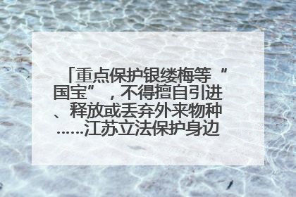 重点保护银缕梅等“国宝”，不得擅自引进、释放或丢弃外来物种……江苏立法保护身边的生物“朋友圈”