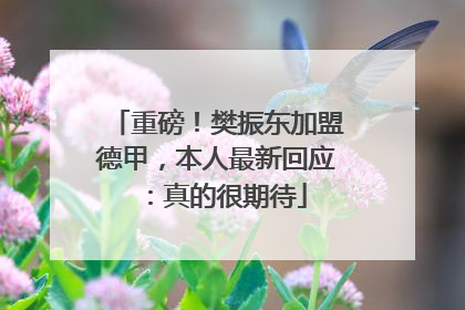 重磅！樊振东加盟德甲，本人最新回应：真的很期待
