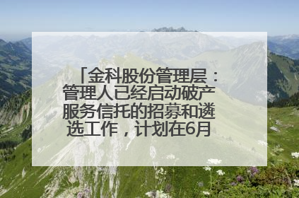 金科股份管理层：管理人已经启动破产服务信托的招募和遴选工作，计划在6月初召开评审会