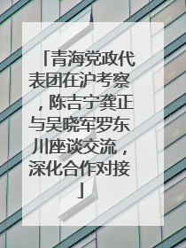 青海党政代表团在沪考察，陈吉宁龚正与吴晓军罗东川座谈交流，深化合作对接