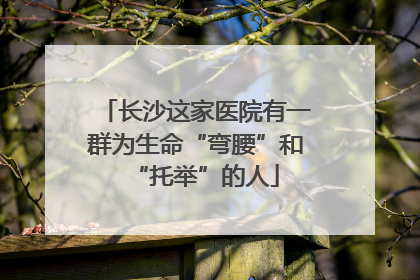 长沙这家医院有一群为生命“弯腰”和“托举”的人